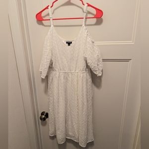 Torrid white cold shoulder dress